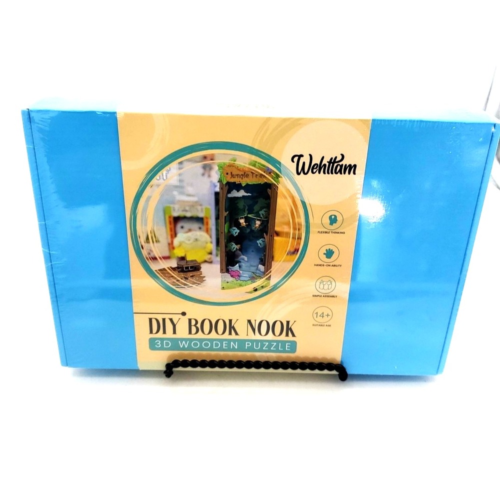 DIY Book‎ Nook Kit 3D Wooden Puzzle Bookshelf Decor Sakura Densya SPACE Theme